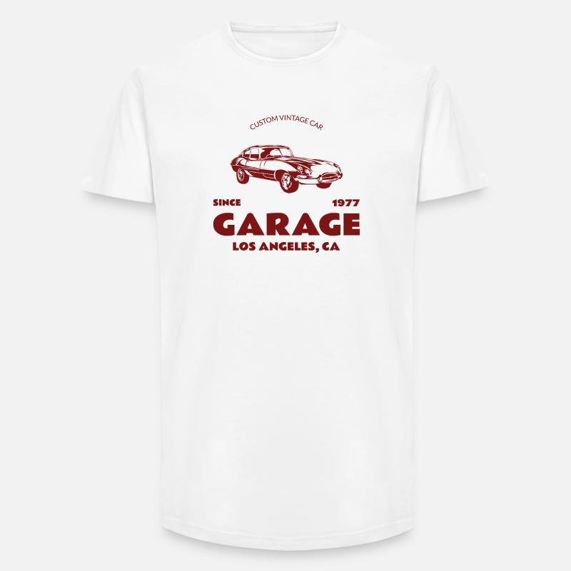 Custom Oldtimer – Garage Los Angeles - Long Fit Männer T-Shirt - Weiß