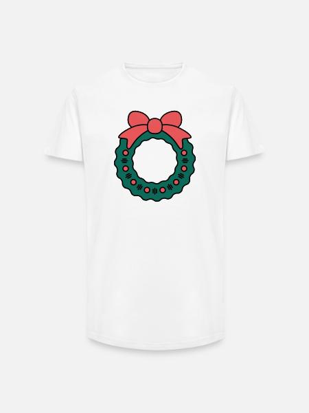 Wreath for Christmas - Long Fit Men's T-Shirt - white