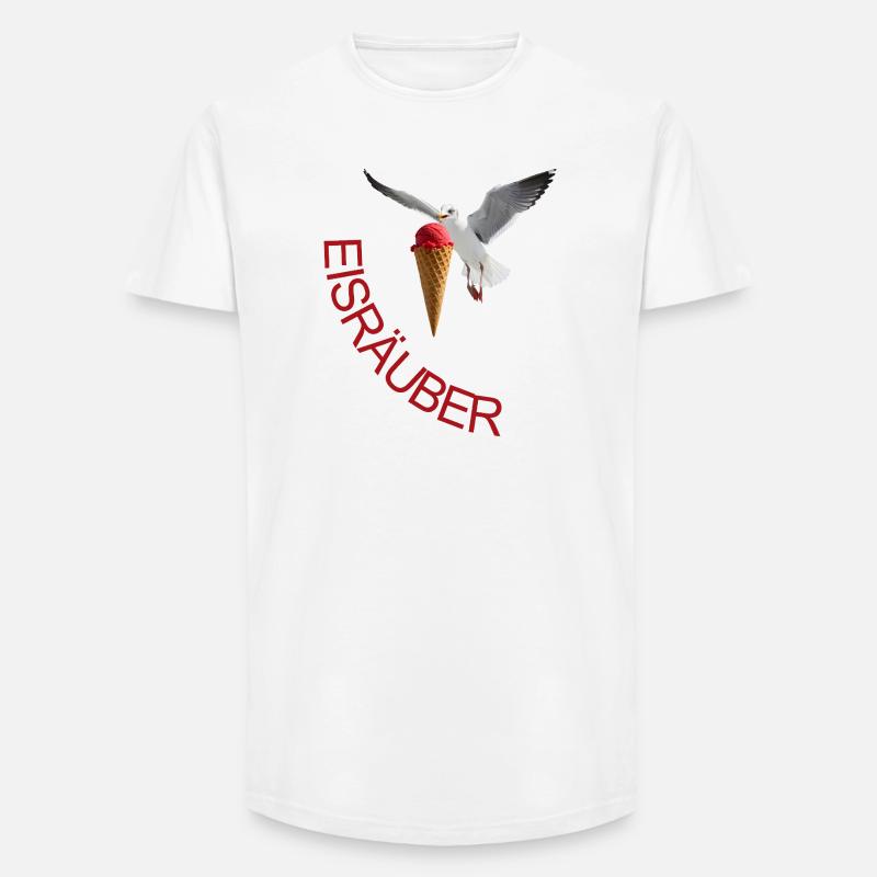 Möwe mit Eiscreme Eisräuber - Long Fit Männer T-Shirt - Weiß