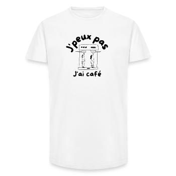Ich kann keinen Kaffee trinken - Long Fit Männer T-Shirt - Weiß - Vorne - AI Model Male 185 light (185cm)