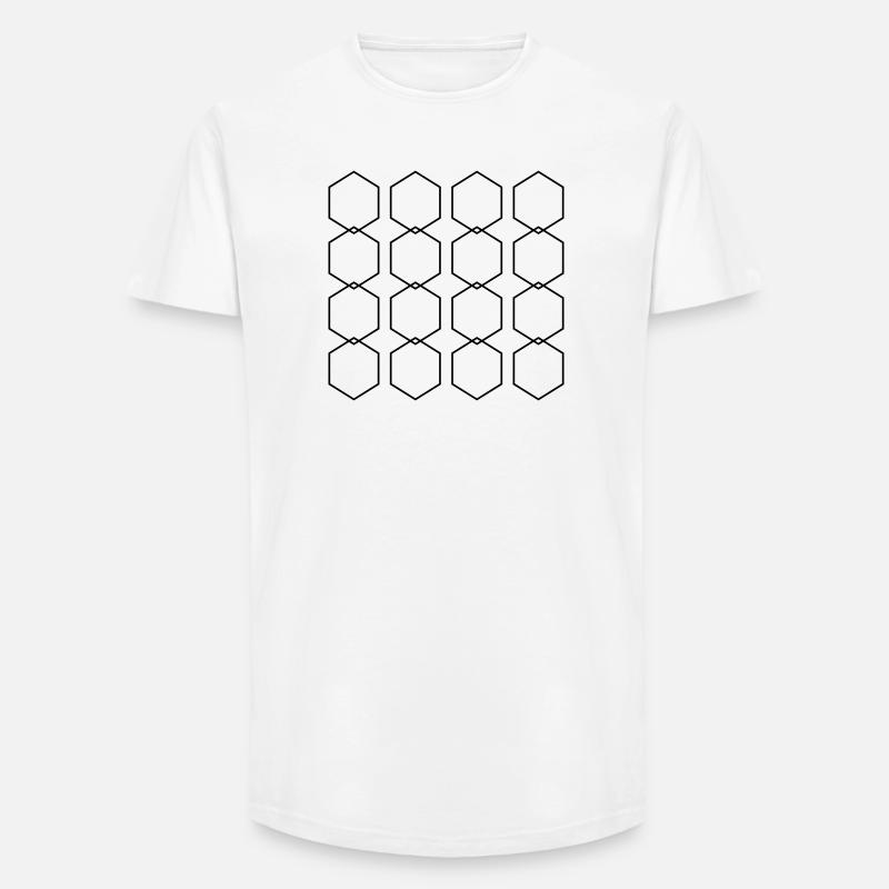 Abstract Pattern - Long Fit Men's T-Shirt - white