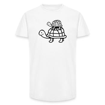 2 Schildkröten Huckepack Mama Papa Kind reiten süß - Long Fit Männer T-Shirt - Weiß - Vorne - AI Model Male 185 light (185cm)