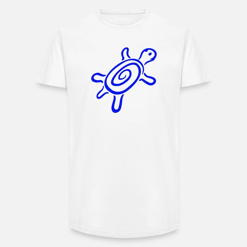 turtle spiral turtle shell pattern cute - Long Fit Men's T-Shirt - white