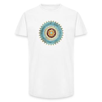 Abstraktes Zen Mandala Design - Long Fit Männer T-Shirt - Weiß - Vorne - AI Model Male 185 light (185cm)