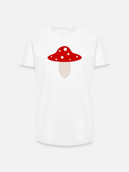 Whimsical Red Mushroom Illustration - Long Fit Men's T-Shirt - white