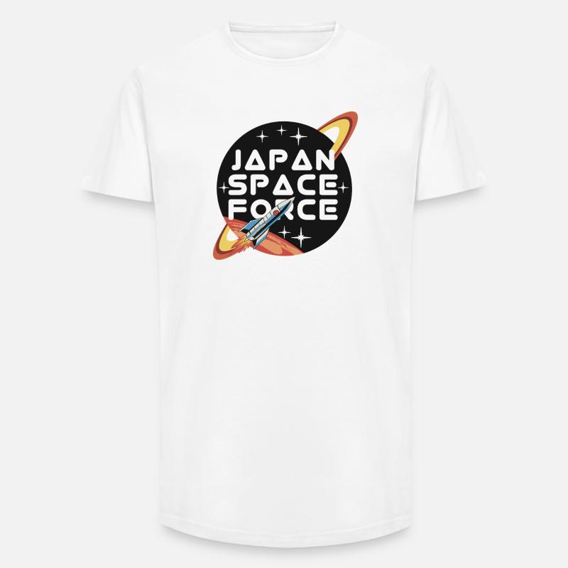 Japan Space Force Retro Logo - Long Fit Männer T-Shirt - Weiß