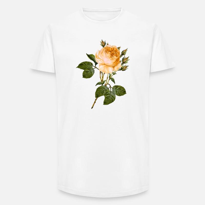 Blume - Long Fit Männer T-Shirt - Weiß