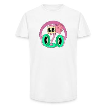 FREQUENZ - Long Fit Männer T-Shirt - Weiß - Vorne - AI Model Male 185 light (185cm)