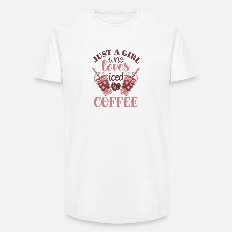 Mädchen, das Eiskaffee liebt - Long Fit Männer T-Shirt - Weiß