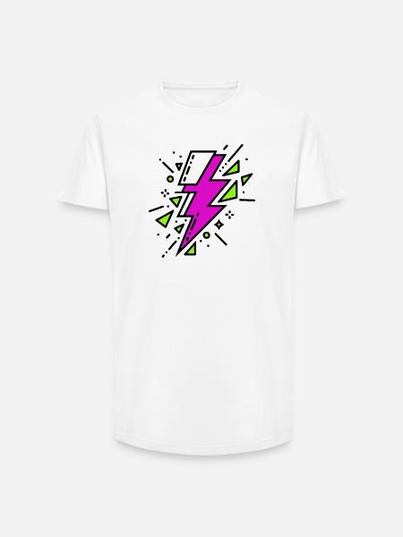 Contemporary Violet and Green Ray - Long Fit Men's T-Shirt - white