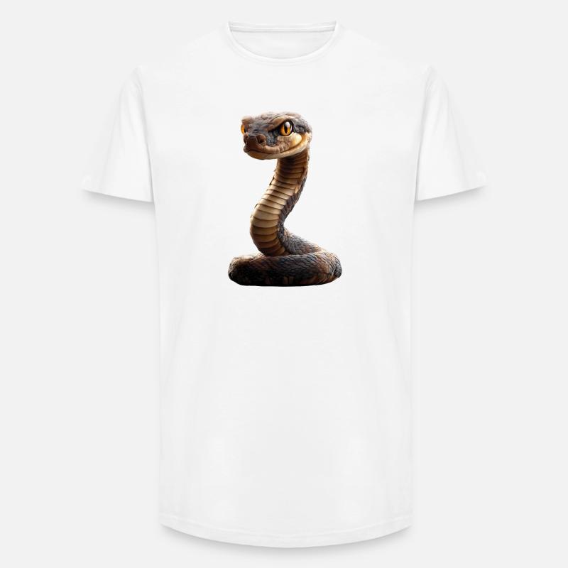 Schlange Python Kobra Klapperschlange Schlangen - Long Fit Männer T-Shirt - Weiß
