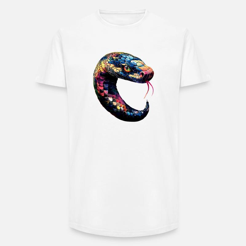 Schlange Python Kobra Klapperschlange Schlangen - Long Fit Männer T-Shirt - Weiß