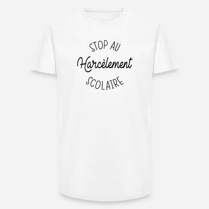 Stoppen Sie Mobbing in der Schule - Long Fit Männer T-Shirt - Weiß