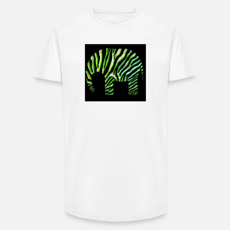 Grünes Zebra Print Abstraktes Design - Long Fit Männer T-Shirt - Weiß