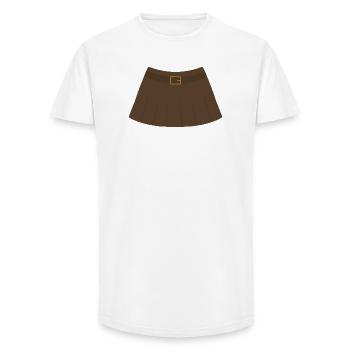 Jupe plissée vintage - T-shirt coupe longue homme - blanc - Devant - AI Model Male 185 light (185cm)