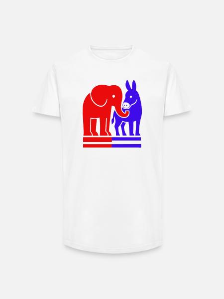 Elephant and Donkey USA - Long Fit Men's T-Shirt - white
