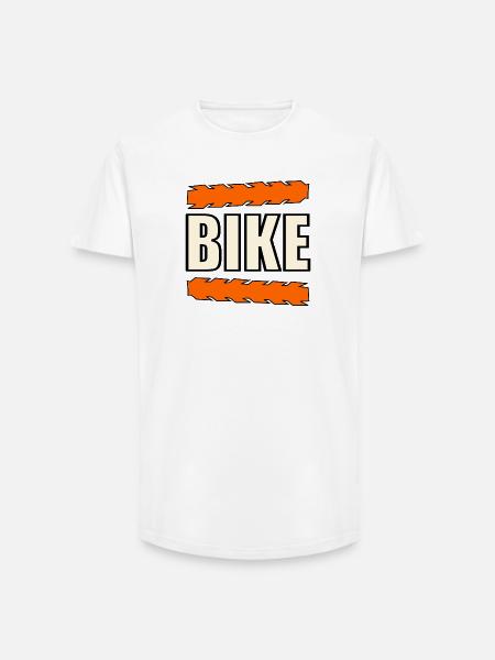 BIKE CYCLING BICYCLE TRACKS TYRE - Long Fit Men's T-Shirt - white