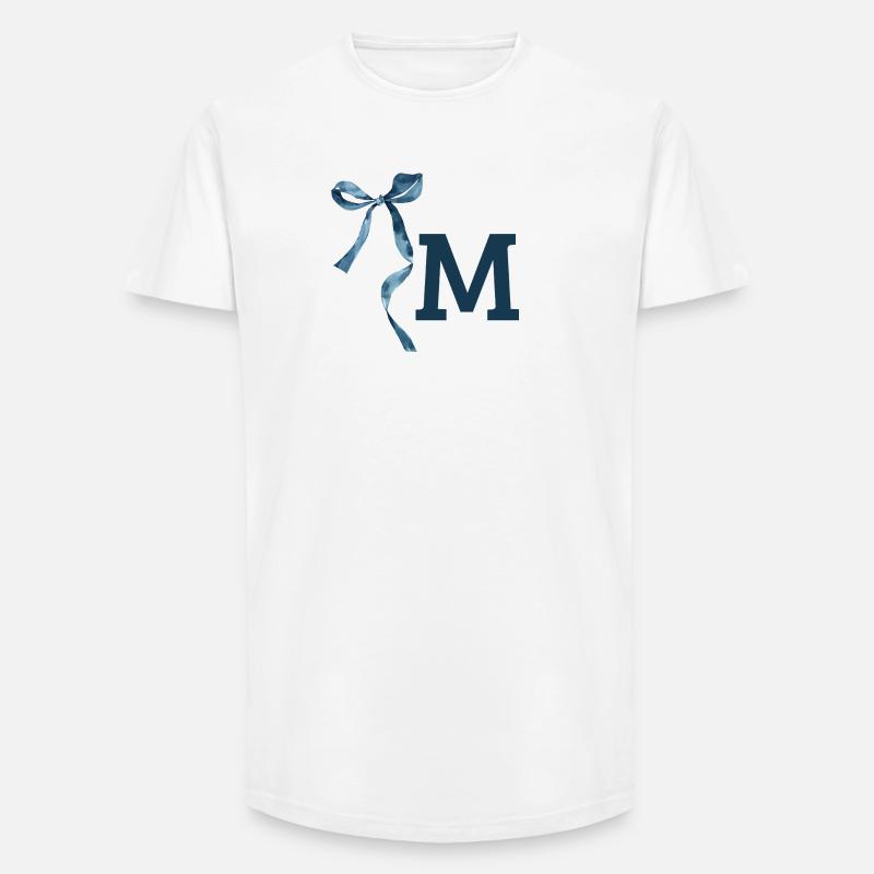 Monogramm m Geschenkidee - Long Fit Männer T-Shirt - Weiß