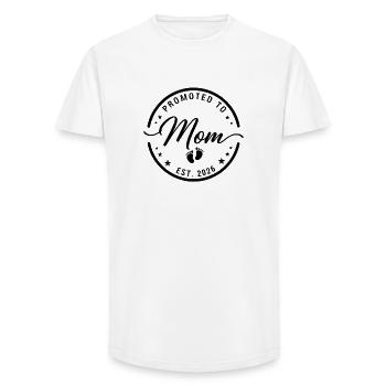 Promoted To Mom Est. 2026 - Long Fit Männer T-Shirt - Weiß - Vorne - AI Model Male 185 light (185cm)