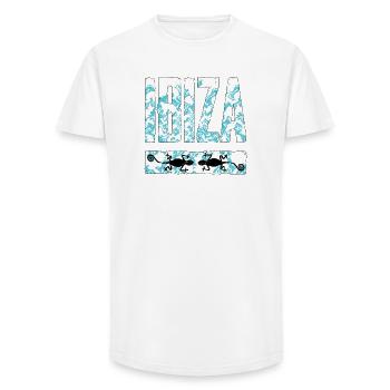 Ibiza Chameleon Art Design - T-shirt coupe longue homme - blanc - Devant - AI Model Male 185 light (185cm)