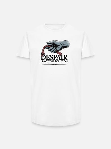 Resilient Hand Holding Frayed Rope - Long Fit Men's T-Shirt - white