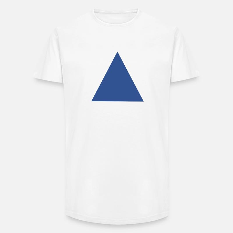 Abstract Blue Triangle Pattern - Long Fit Men's T-Shirt - white
