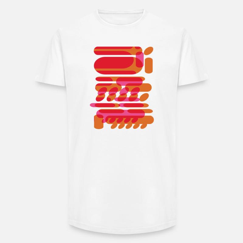 Abstrakte grafische Formen im Techno-Design - Long Fit Männer T-Shirt - Weiß