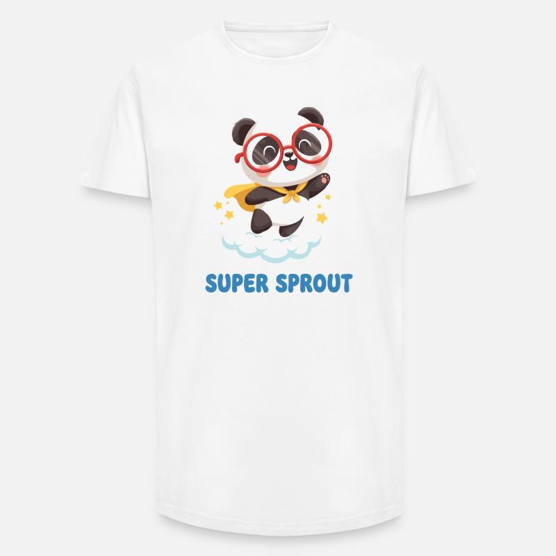 Süßer Super Sprout Panda mit Kappe - Long Fit Männer T-Shirt - Weiß