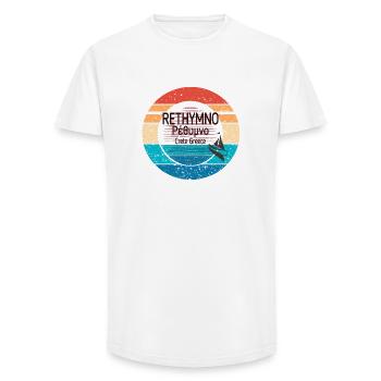 Symbole de la Grèce garde-robe de vacances - T-shirt coupe longue homme - blanc - Devant - AI Model Male 185 light (185cm)