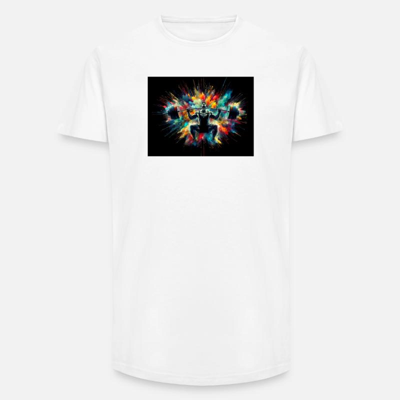Spektakuläre Illustration eines Gewichthebers - Long Fit Männer T-Shirt - Weiß