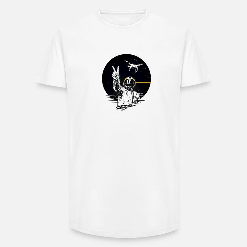 Weltraumheld mit Friedenshand - Long Fit Männer T-Shirt - Weiß