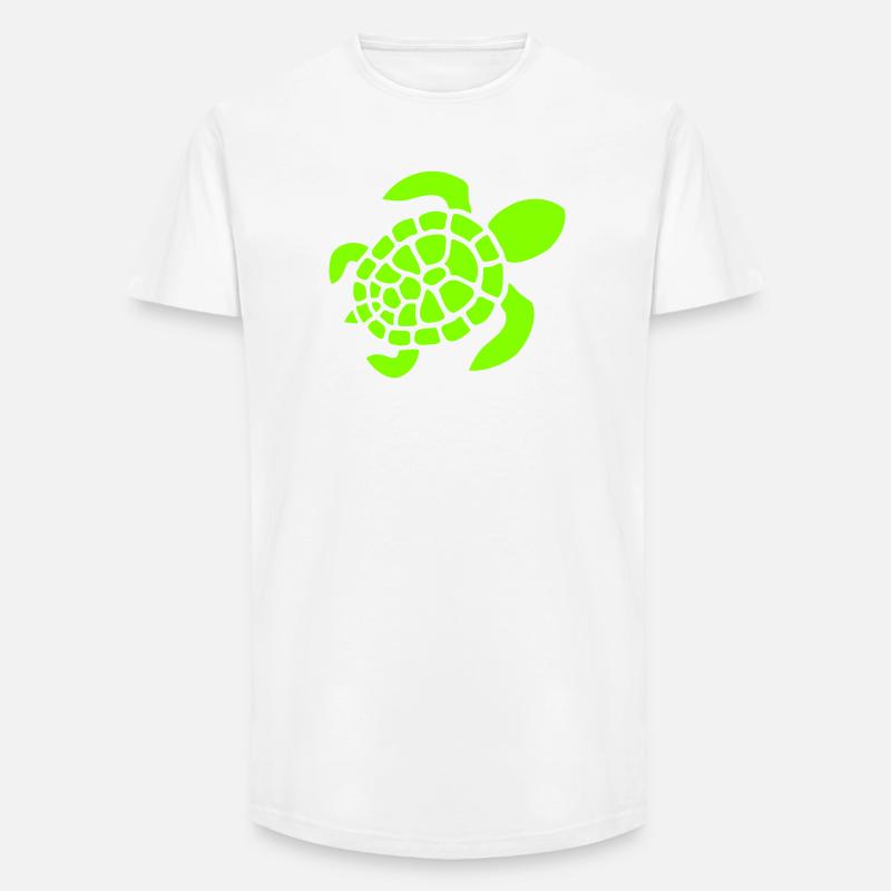 Turtle Logo Turtle Shell Pattern Icon - Long Fit Men's T-Shirt - white