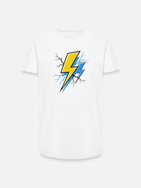 Blue Yellow Ray - Long Fit Men's T-Shirt - white