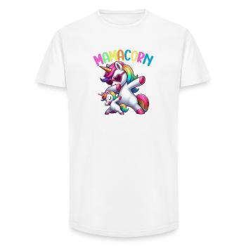 Maman Licorne Mamacorn Mère Fille Dadacorn - T-shirt coupe longue homme - blanc - Devant - AI Model Male 185 light (185cm)