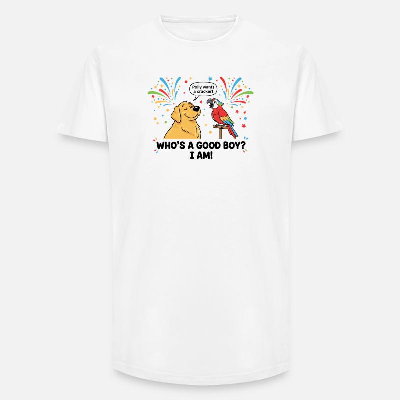 Wer ist ein braver Junge ? - Long Fit Männer T-Shirt - Weiß