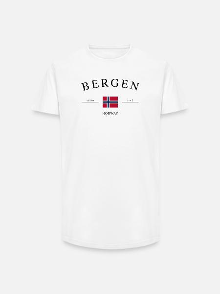 Bergen Norway – Holiday Souvenir & Gift - Long Fit Men's T-Shirt - white
