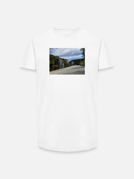 Flussklippen Kelheim Landschaft Donaudurchbruch - Long Fit Männer T-Shirt - Weiß