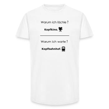 Kopfkino terminus station - Long Fit Men's T-Shirt - white - Front - AI Model Male 185 light (185cm)