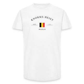 Knokke-Heist Belgium – Holiday Souvenir & Gift - Long Fit Men's T-Shirt - white - Front - AI Model Male 185 light (185cm)