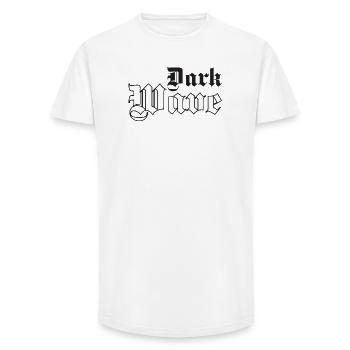 Dark Wave Musik Gothic Typografie - Long Fit Männer T-Shirt - Weiß - Vorne - AI Model Male 185 light (185cm)