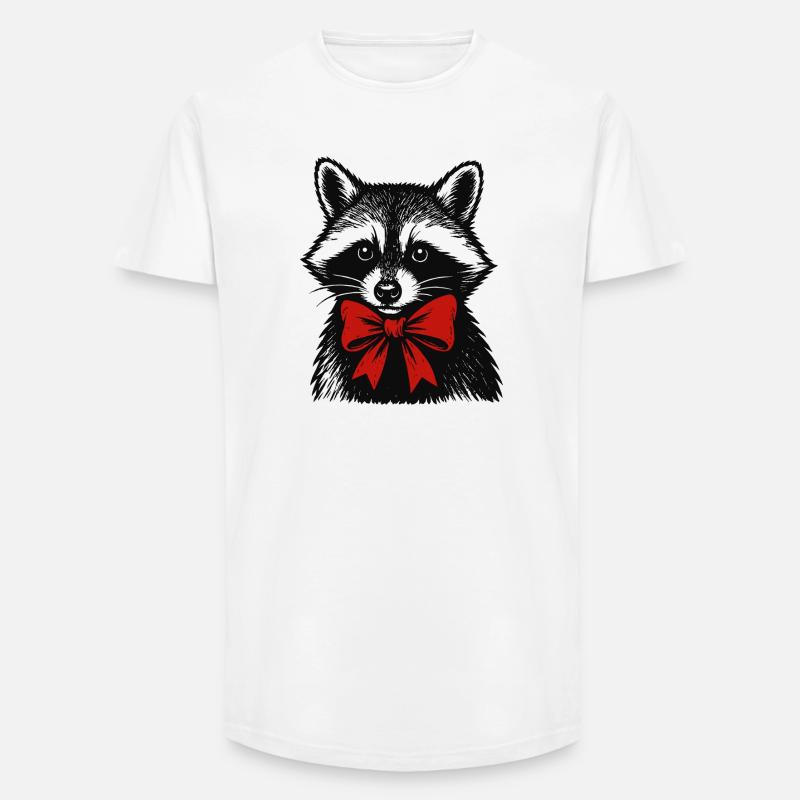 Weihnachts Waschbär mit Schleife - Long Fit Männer T-Shirt - Weiß
