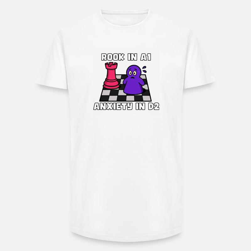 Turm in A1, Angst in D2 - Long Fit Männer T-Shirt - Weiß