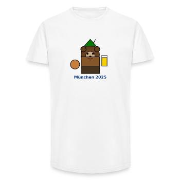 München2025 Bären-Logo - T-shirt coupe longue homme - blanc - Devant - AI Model Male 185 light (185cm)