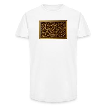 Gold Swirls of Cables - Long Fit Men's T-Shirt - white - Front - AI Model Male 185 light (185cm)