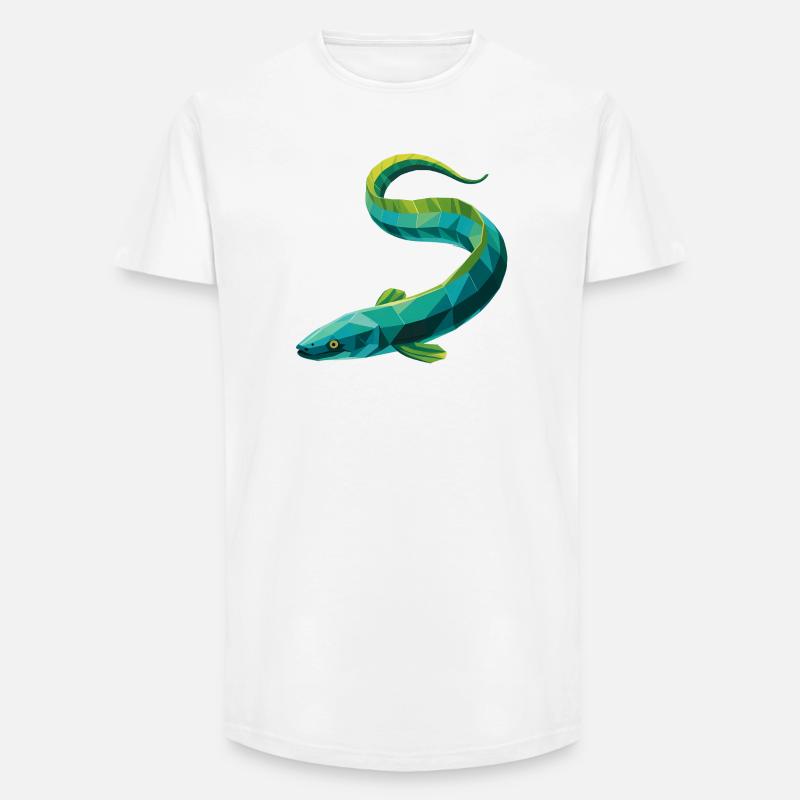 Aal - Cooles Low Poly Logo - Long Fit Männer T-Shirt - Weiß