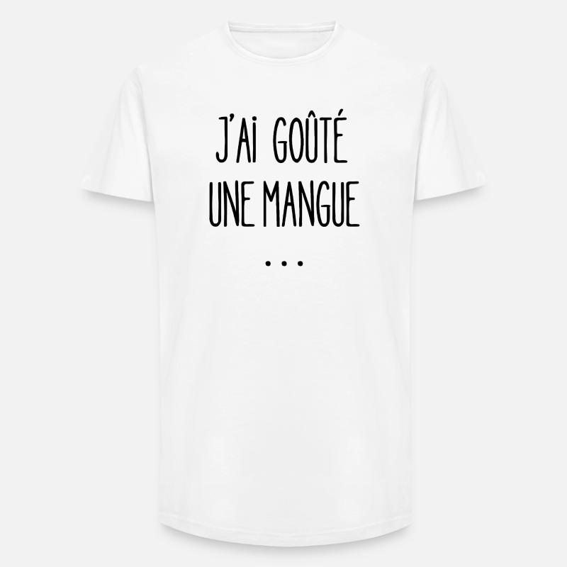 Ich habe eine Mango probiert - Long Fit Männer T-Shirt - Weiß