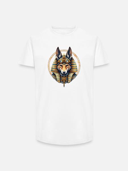 Egyptian Husky Steampunk Style - Long Fit Men's T-Shirt - white