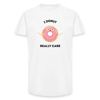 Lustiges Donut-Wortspiel – I Donut Really Care - Long Fit Männer T-Shirt - Weiß - Vorne - AI Model Male 185 light (185cm)
