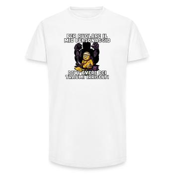 Des traumatismes non résolus sont nécessaires - T-shirt coupe longue homme - blanc - Devant - AI Model Male 185 light (185cm)