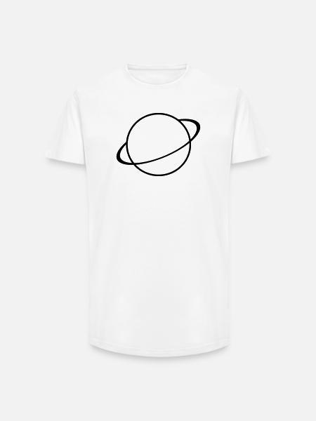 Saturn Icon – Planet Symbol - Long Fit Men's T-Shirt - white